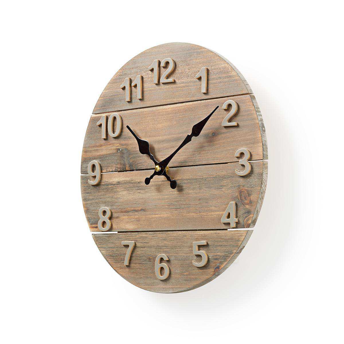 Nedis Wall Clock - 30cm Diameter - Wood
