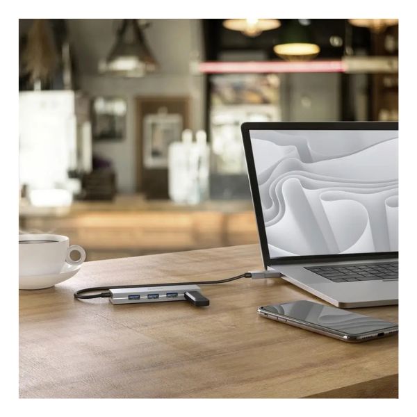 Hama USB Hub | 4 Ports | USB 3.2 Gen 1 | 5 Gbit/s | USB-C Adapter & Power Supply