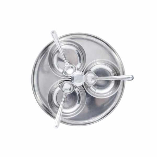 KitchenCraft WOF Condiment Serving Set | Bowls 3pcs | Serving Plate 20cm | Stainless Steel
