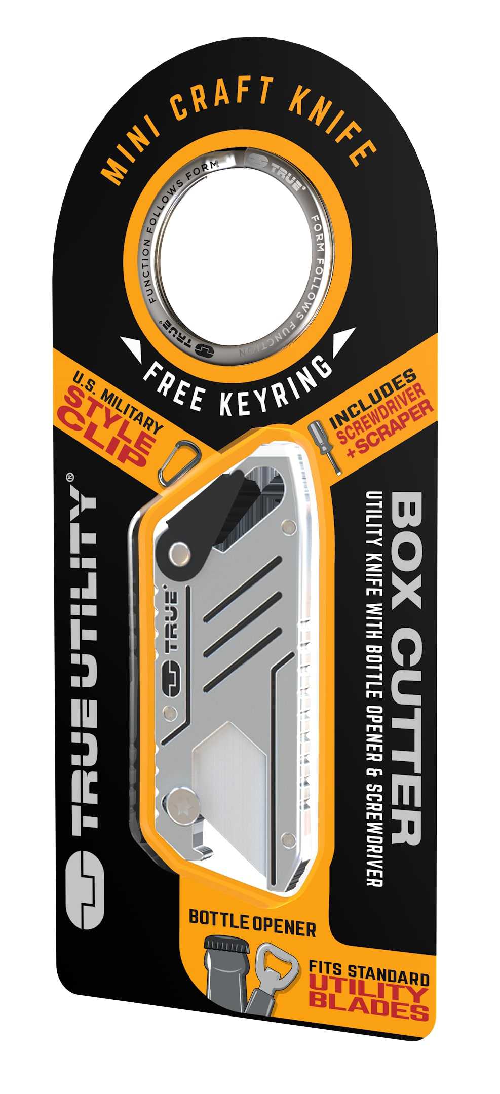 True Utility Box Cutter Mini Craft Knife - Keyring Packaging