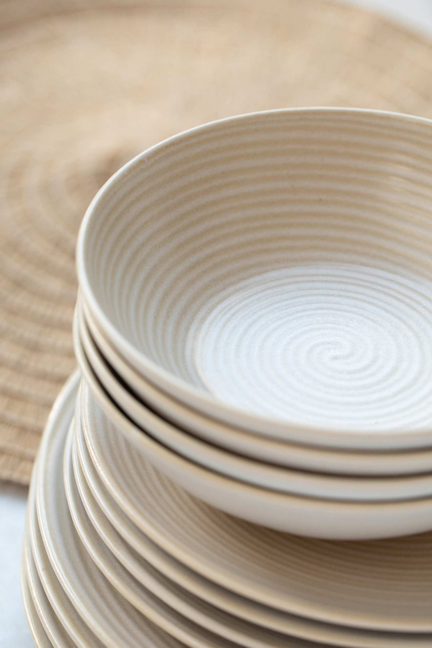 Mikasa Stoneware Dinner Set - 12pcs - Swirl Off White