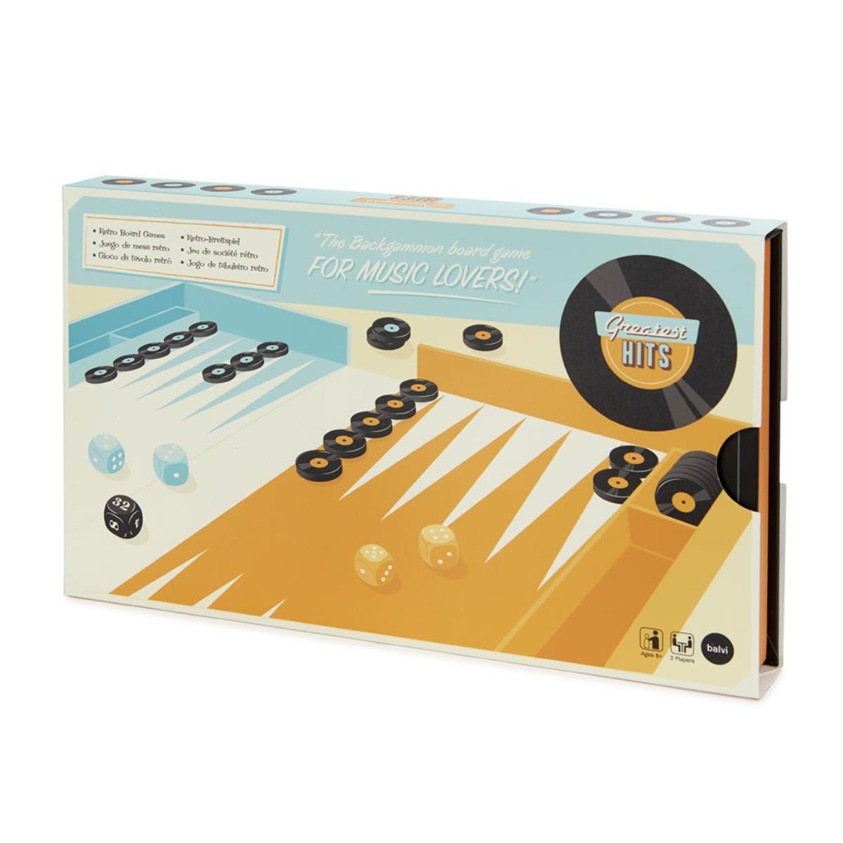 Balvi Backgammon Wooden Board Game Greatest Hits