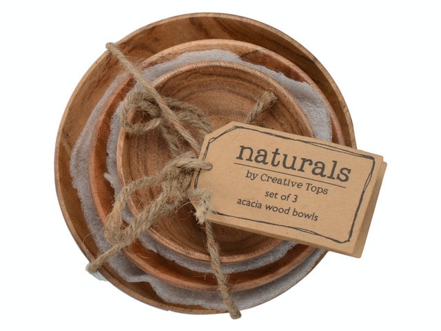 Artesà Acacia Wood Serving Bowls - Set 3pcs.