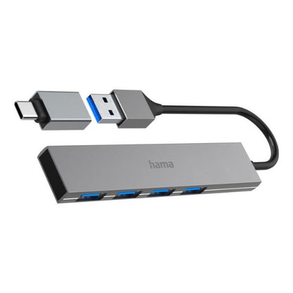 Hama Premium USB Hub | 4× USB-A | USB 3.2 Gen 1 | 5 Gbit/s | USB-C Adapter