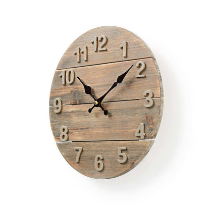 Nedis Wall Clock - 30cm Diameter - Wood