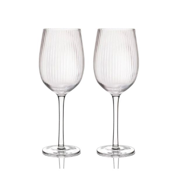 BarCraft Ridged Wine Glasses Set - 2pcs