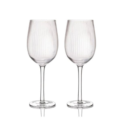BarCraft Ridged Wine Glasses Set - 2pcs