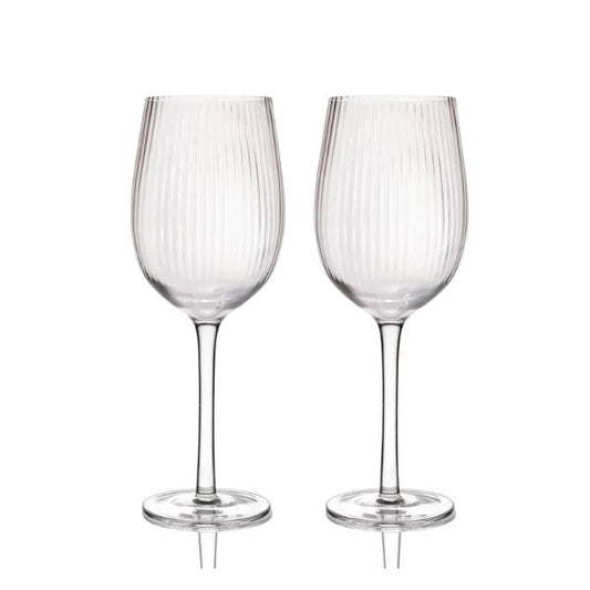 BarCraft Ridged Wine Glasses Set - 2pcs