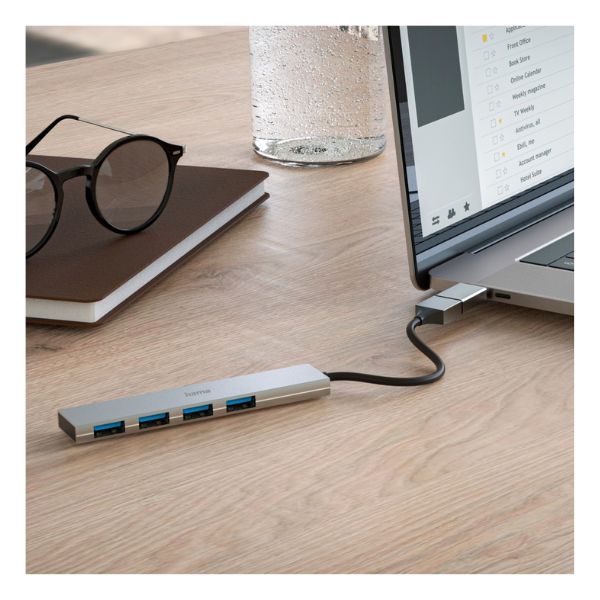 Hama Premium USB Hub | 4× USB-A | USB 3.2 Gen 1 | 5 Gbit/s | USB-C Adapter
