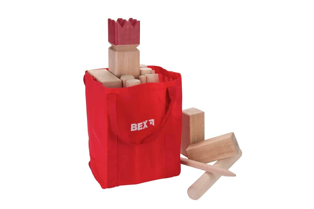Bex Kubb Viking Original Rubber Wood - Red King
