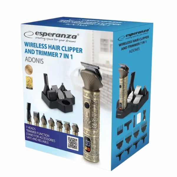 Esperanza EBC006 Hair Clipper & Grooming Set | 7-in-1 | Built-in LCD display