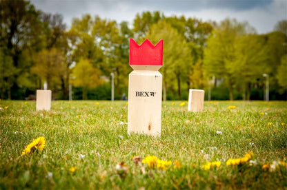 Bex Kubb Viking Original Rubber Wood - Red King