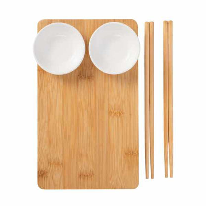 KitchenCraft WOF Sushi Serving Set | Bowls 2pcs | Serving Plate 25cm | Chopsticks