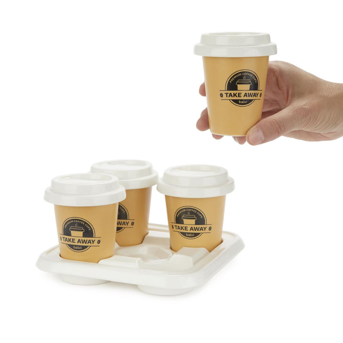 Balvi Coffee Cup Take Away Set 4pcs. (porcelain)