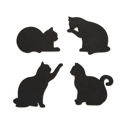 Balvi Coasters Feline Black Cats with magnets - Set 4pcs.