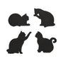 Balvi Coasters Feline Black Cats with magnets - Set 4pcs.