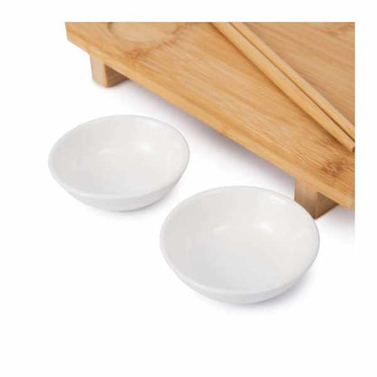 KitchenCraft WOF Sushi Serving Set | Bowls 2pcs | Serving Plate 25cm | Chopsticks