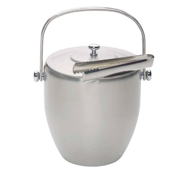 BarCraft Stainless Steel Ice Bucket with Lid and Tongs