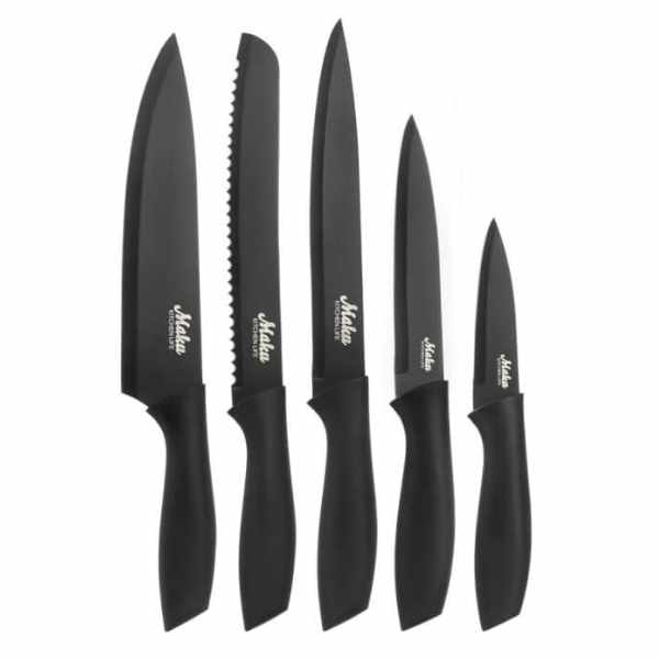 Maku Kitchen Life Stainless Steel Knife Set | 5 Pieces | Black