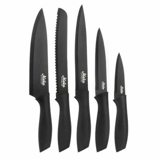 Maku Kitchen Life Stainless Steel Knife Set | 5 Pieces | Black