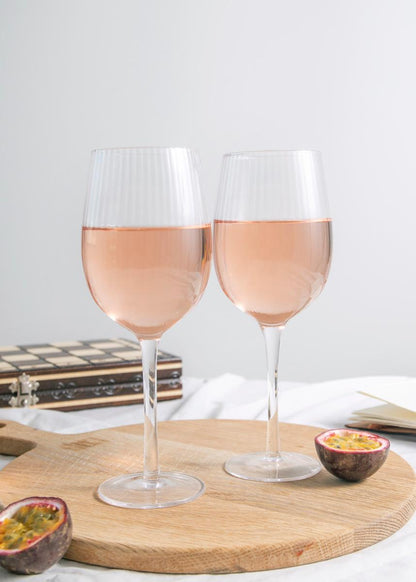 BarCraft Ridged Wine Glasses Set - 2pcs
