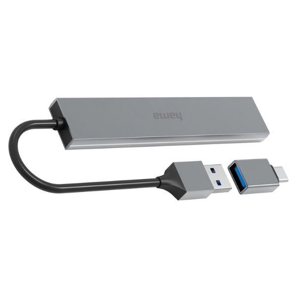 Hama Premium USB Hub | 4× USB-A | USB 3.2 Gen 1 | 5 Gbit/s | USB-C Adapter