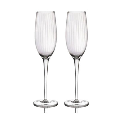 BarCraft Ridged Champagne Flutes Set - 2pcs