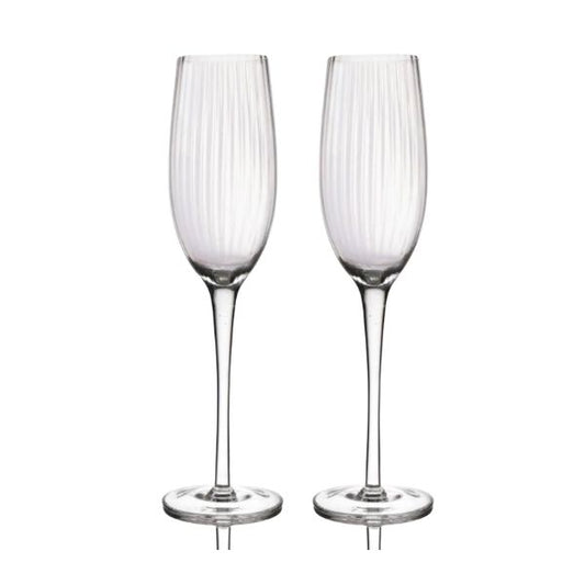 BarCraft Ridged Champagne Flutes Set - 2pcs