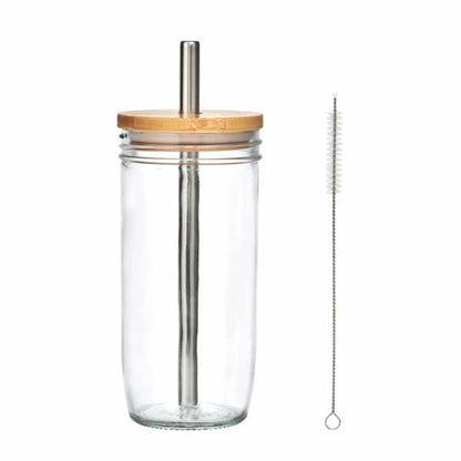 La Cafetière Bubble Tea Glass Tumbler | 650 ml | Steel Straw