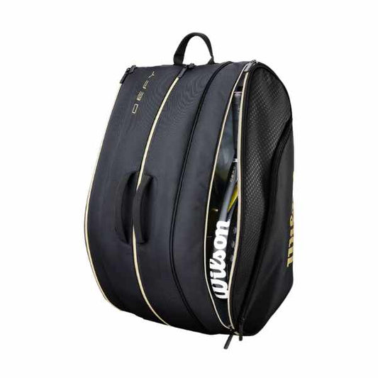Wilson Defy V1 Padel Bag  | Up to 6 rackets | Black / Gold