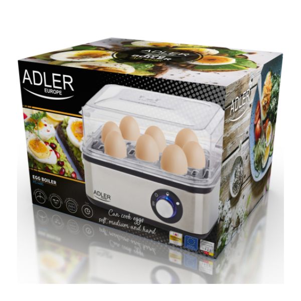 Adler Egg Boiler | 8 Eggs | 800W | Steel | Silver