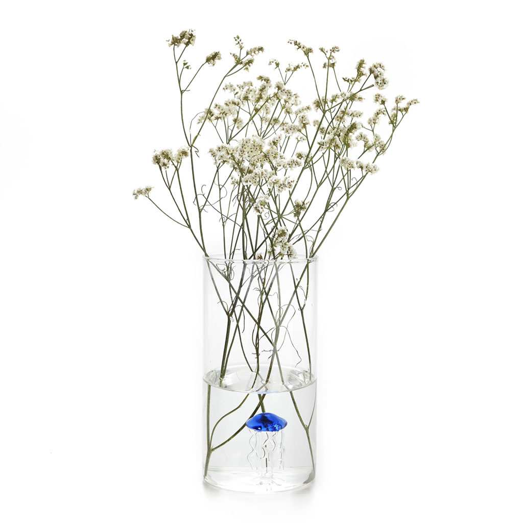 Balvi Vase Atlantis Cylinder - Blue Medusa