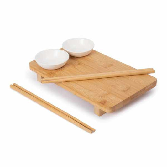 KitchenCraft WOF Sushi Serving Set | Bowls 2pcs | Serving Plate 25cm | Chopsticks