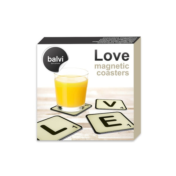 Balvi Coasters Love Letters with magnets - Set 4pcs.