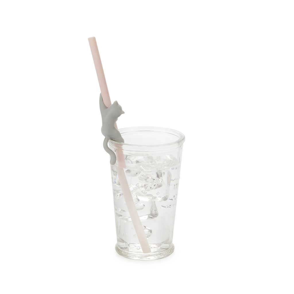 Balvi Reusable Straw Set Climber Cat