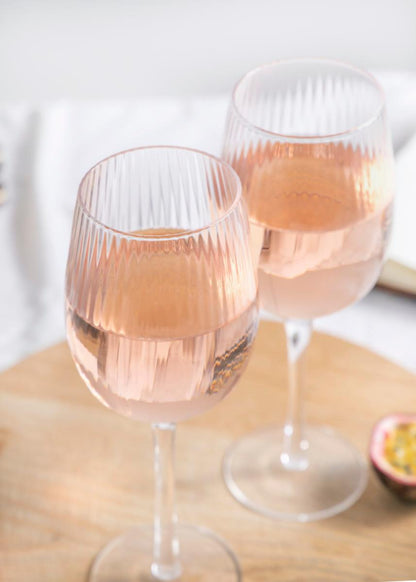 BarCraft Ridged Wine Glasses Set - 2pcs