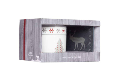KitchenCraft "We Love Christmas" Tree Mug & Coaster Set