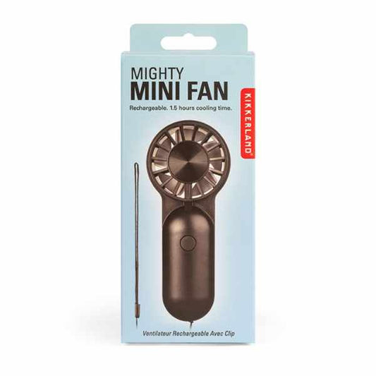 Kikkerland Mighty Mini Fan | Rechargeable | Portable | 1.5 Hours