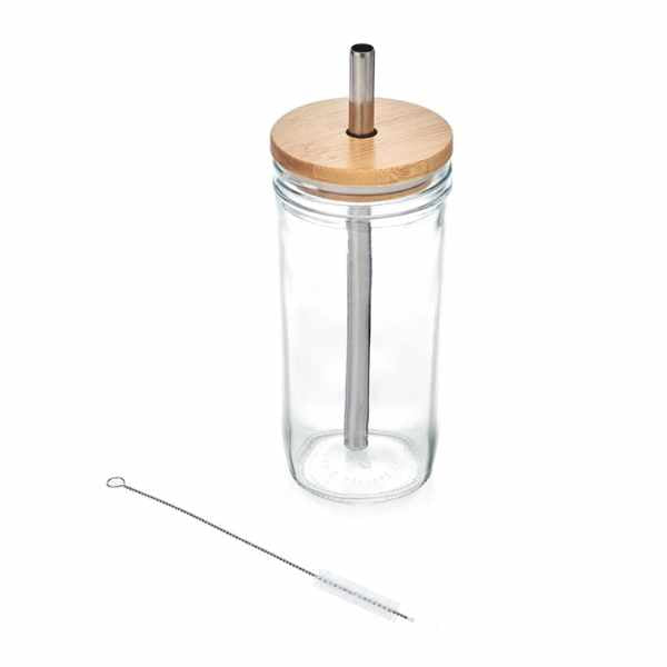 La Cafetière Bubble Tea Glass Tumbler | 650 ml | Steel Straw