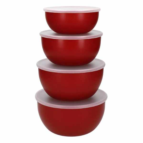 KitchenAid Meal Prep Bowls Set | Lids | 4pcs | Empire Red