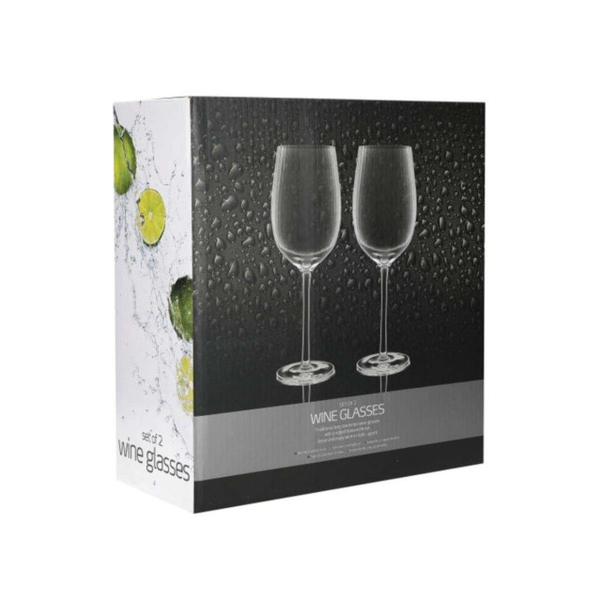 BarCraft Ridged Wine Glasses Set - 2pcs