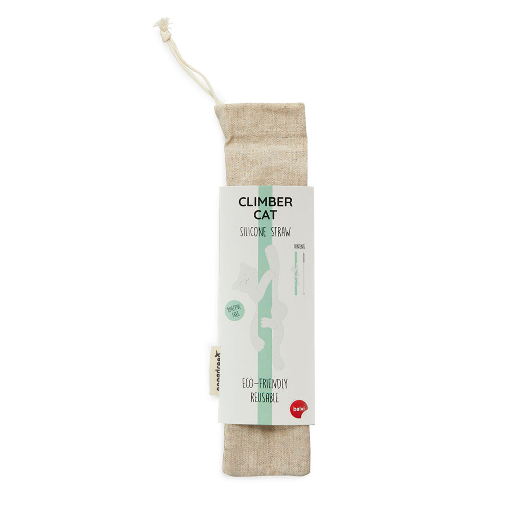 Balvi Reusable Straw Set Climber Cat