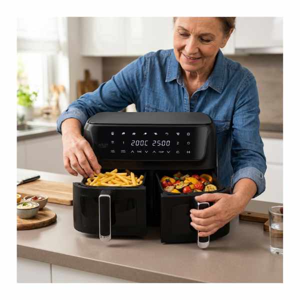 Adler AD 6324 Dual-Basket Air Fryer 11L | 8in1 | 2700 W