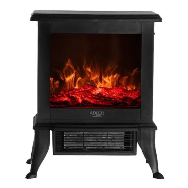 Adler Electric Fireplace | 2 Heating Levels | 3D Flame Effect | 1800W