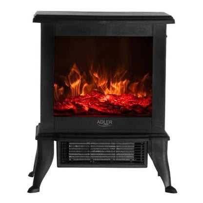 Adler Electric Fireplace | 2 Heating Levels | 3D Flame Effect | 1800W