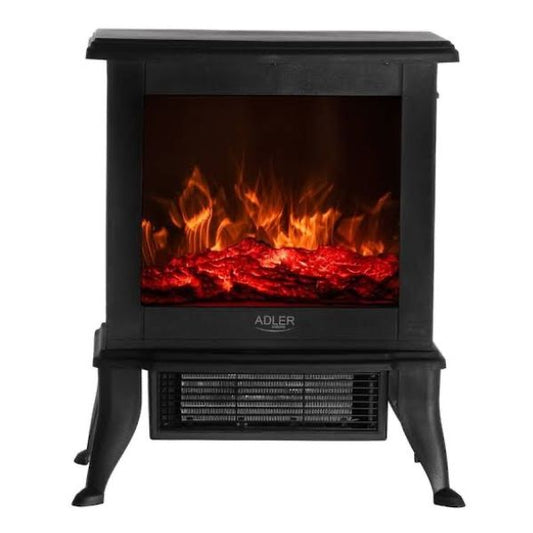 Adler Electric Fireplace | 2 Heating Levels | 3D Flame Effect | 1800W