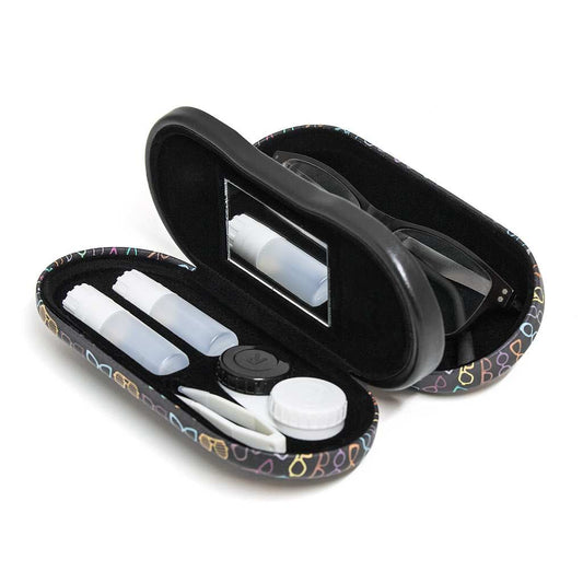 Balvi Twin Eyeglasses & Contact Lens Case - Black