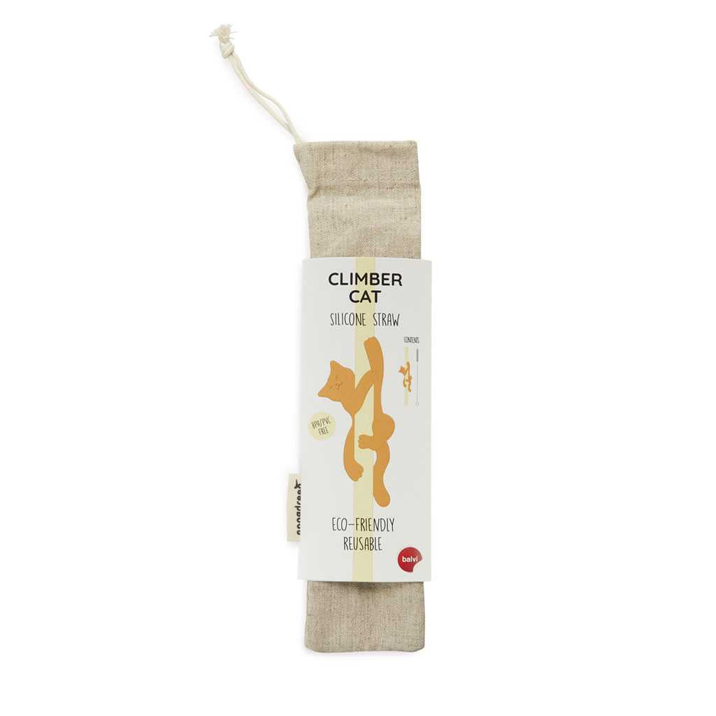 Balvi Reusable Straw Set Climber Cat