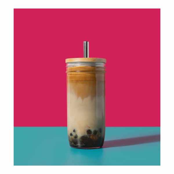 La Cafetière Bubble Tea Glass Tumbler | 650 ml | Steel Straw