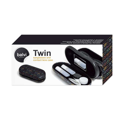 Balvi Twin Eyeglasses & Contact Lens Case - Black